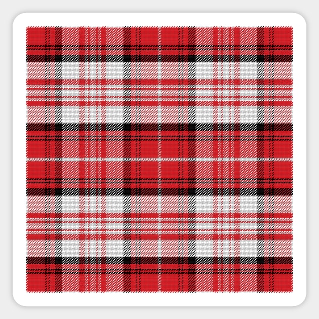 Scottish tartan, black, white and red Sticker by kavalenkava